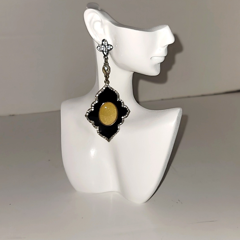 Drop Earrings Enamel  Rhinestone